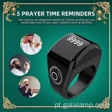 Anel de oração islâmico inteligente com contador OLED digital